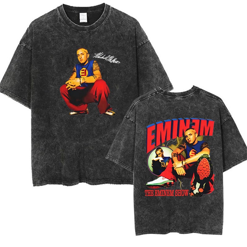 90S Rapper Eminem World Tour Music Graphic T Shirts Men'S Co - Image 1